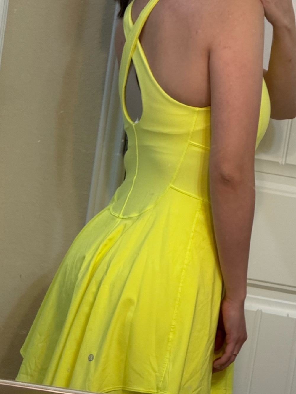 lululemon athletica Bright Yellow Crossback Fit & Flare Dress